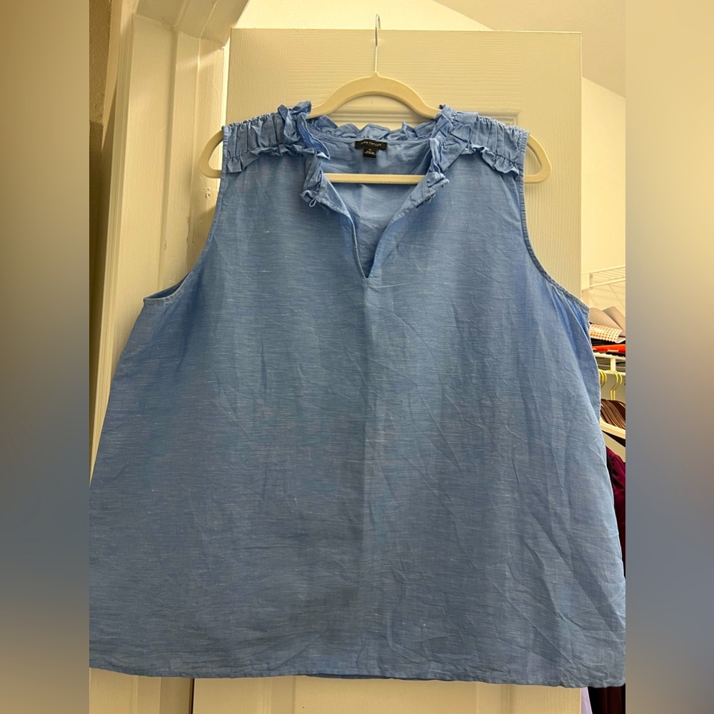 Ruffle shoulder, Ann Taylor work top. Never worn except to try on.